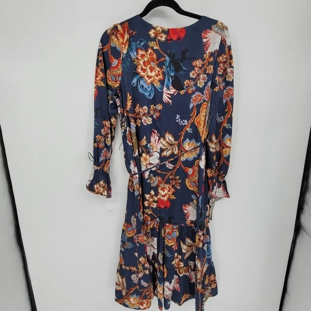 JULIA Jordan Floral Print Tie Waist Tiered Midi Dress size 6 - Picture 3 of 11